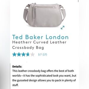 🌺 TED BAKER | London Zip Detail Curved Satchel - NWT🛍️